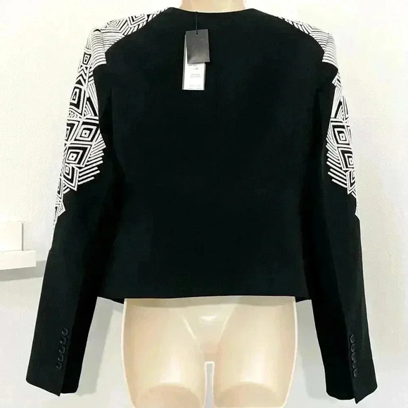 New REVOLVE BCBG MaxAzria Bolero Blazer Embroidered Crop 90s Y2K Tailored Boho - Picture 9 of 17